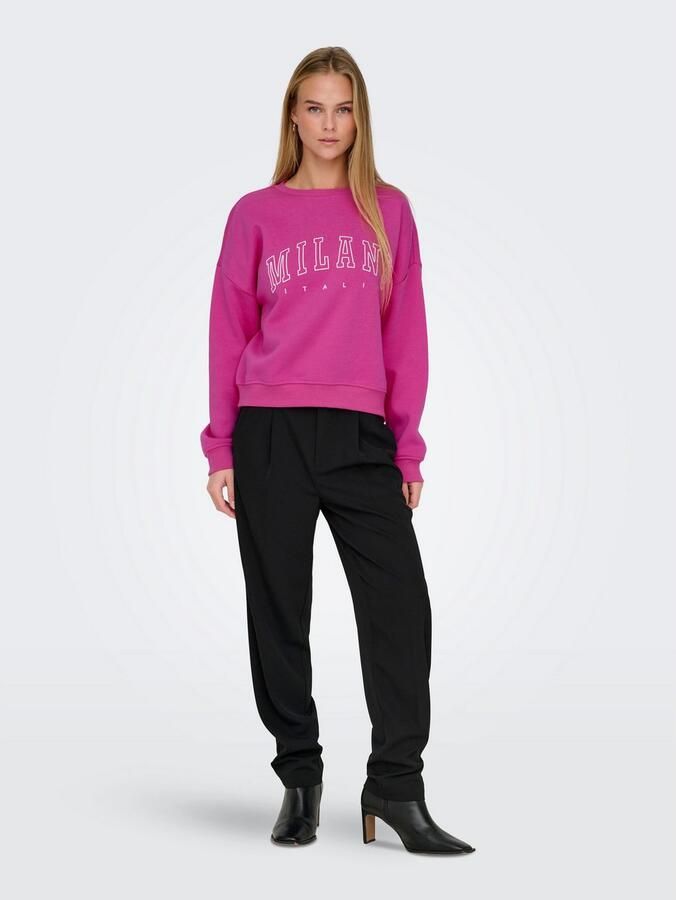 Only Life Crew Sweatshirt met Lange Mouwen Purple Dames - Foto 2