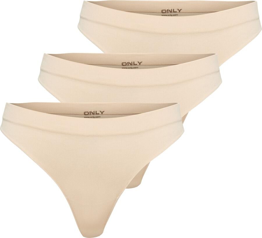Only T-string ONLVICKY RIB S-LESS THONG 3-PK NOOS (set 3 stuks) - Foto 7