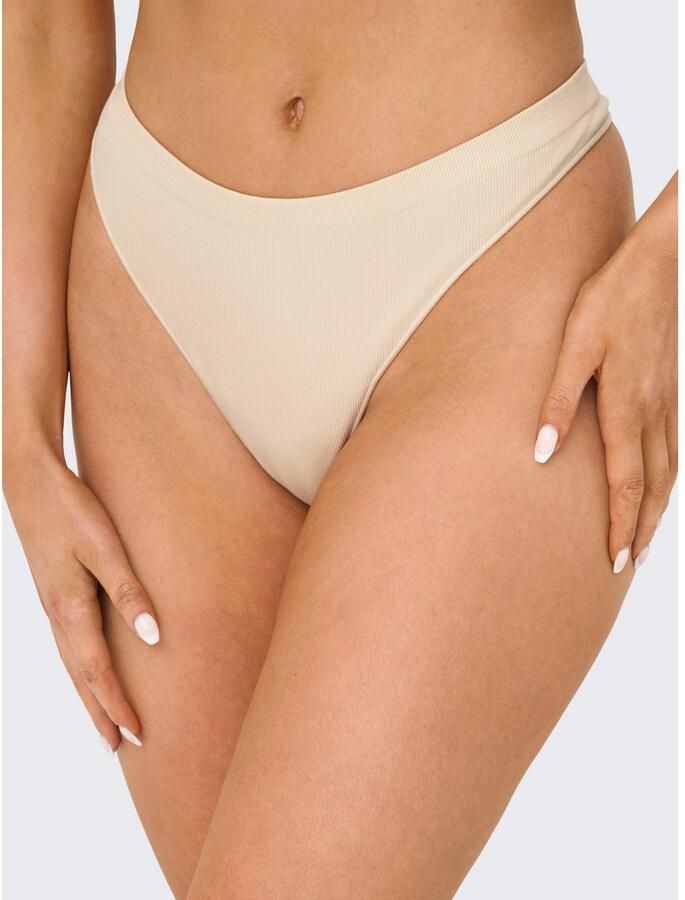Only T-string ONLVICKY RIB S-LESS THONG 3-PK NOOS (set 3 stuks) - Foto 3