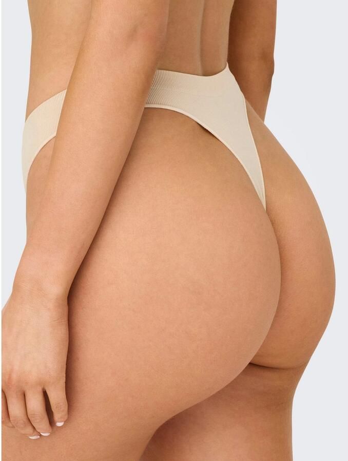 Only T-string ONLVICKY RIB S-LESS THONG 3-PK NOOS (set 3 stuks) - Foto 4