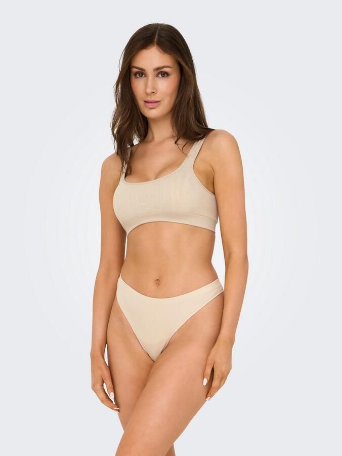 Only T-string ONLVICKY RIB S-LESS THONG 3-PK NOOS (set 3 stuks) - Foto 5