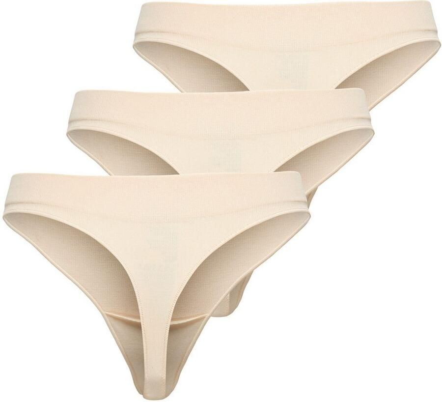 Only T-string ONLVICKY RIB S-LESS THONG 3-PK NOOS (set 3 stuks) - Foto 2