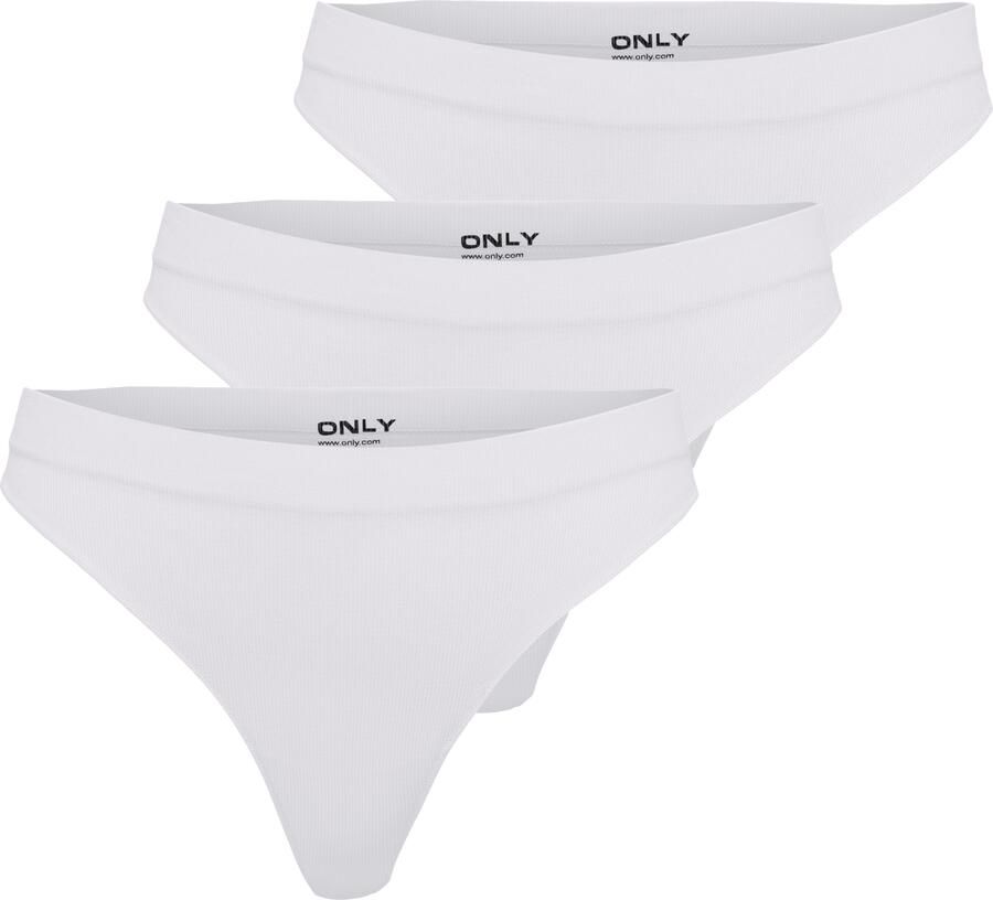 Only T-string ONLVICKY RIB S-LESS THONG 3-PK NOOS (set 3 stuks) - Foto 7