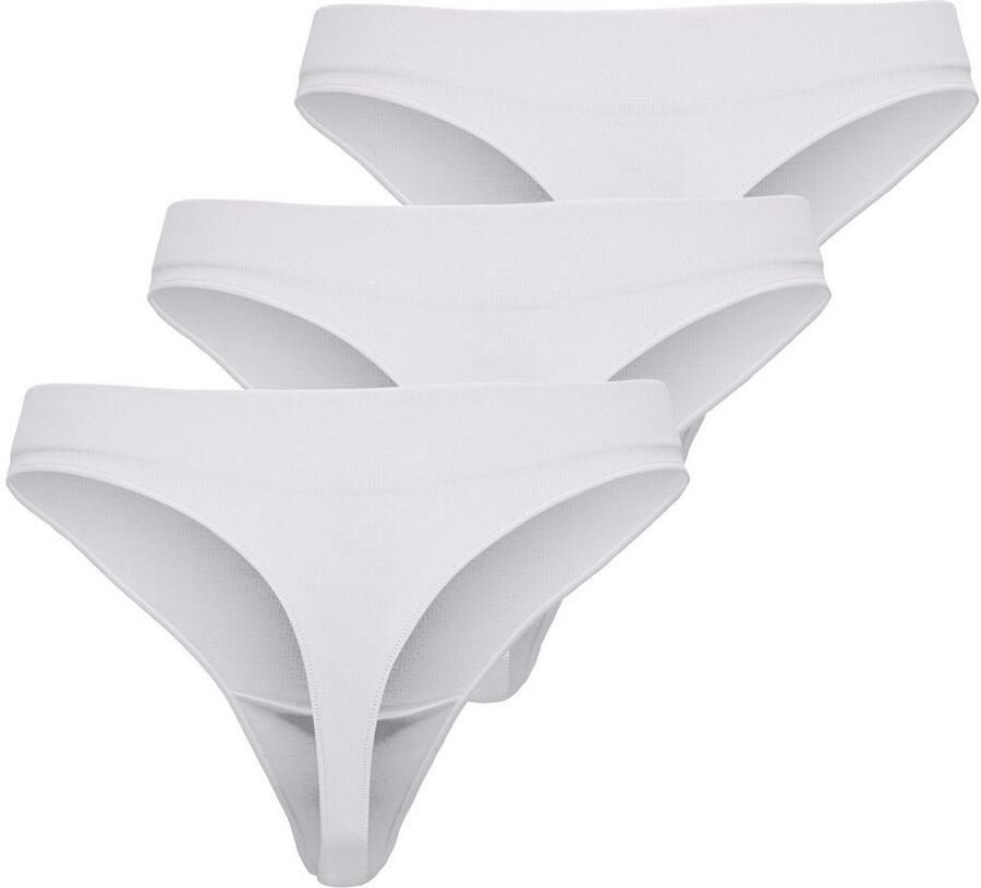 Only T-string ONLVICKY RIB S-LESS THONG 3-PK NOOS (set 3 stuks)