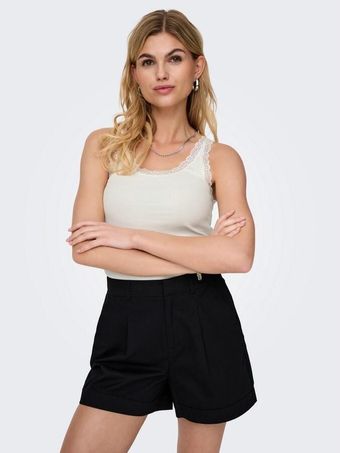 Only Tanktop ONLSARA – Tanktop met kantdetail bij de halslijn regular fit modisch jersey ribstof ronde hals - Foto 3