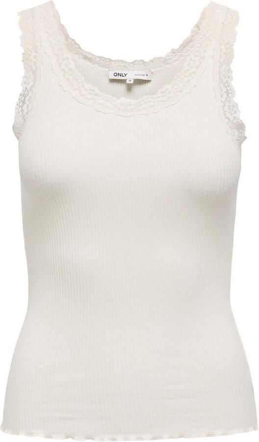 Only Tanktop ONLSARA – Tanktop met kantdetail bij de halslijn regular fit modisch jersey ribstof ronde hals - Foto 8