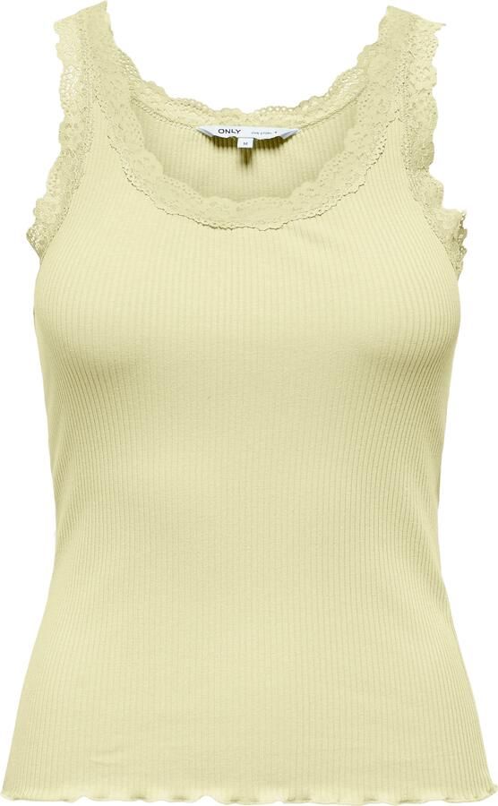 Only Tanktop ONLSARA – Tanktop met kantdetail bij de halslijn regular fit modisch jersey ribstof ronde hals