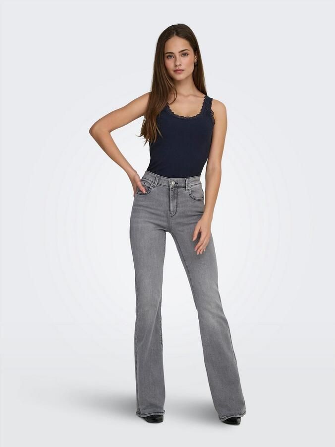 Only Tanktop ONLSARA – Tanktop met kantdetail bij de halslijn regular fit modisch jersey ribstof ronde hals - Foto 2