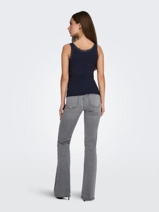 Only Tanktop ONLSARA – Tanktop met kantdetail bij de halslijn regular fit modisch jersey ribstof ronde hals - Foto 3