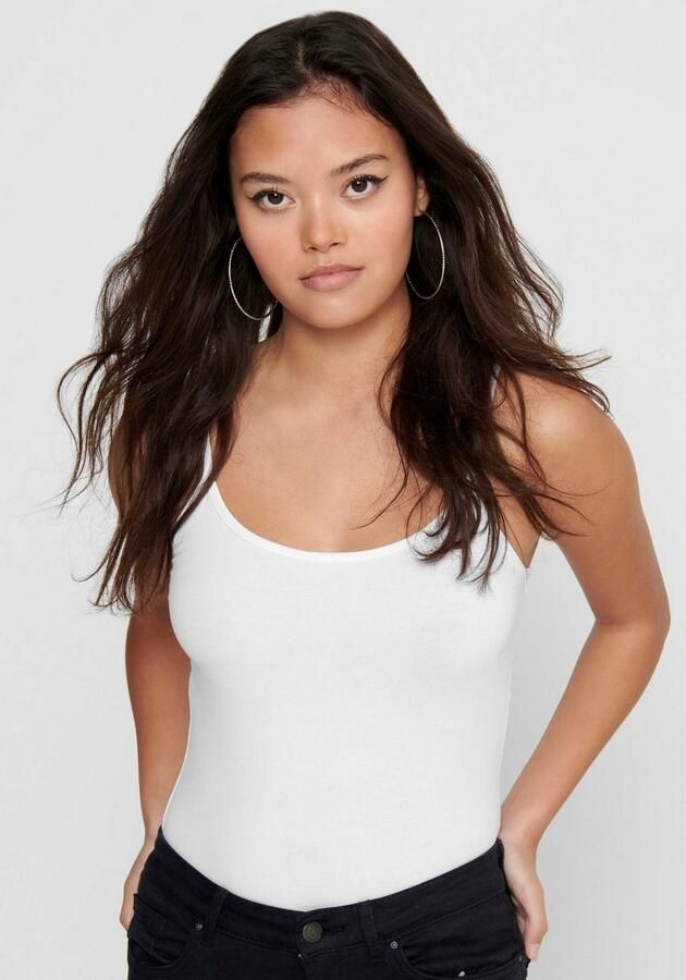 Only Top met spaghettibandjes Figuuraccentuerende Spaghettitop in duopack om onder te dragen diepe ronde hals zeer figuur accentuerend modieus effen stretch (Set van 2) - Foto 6