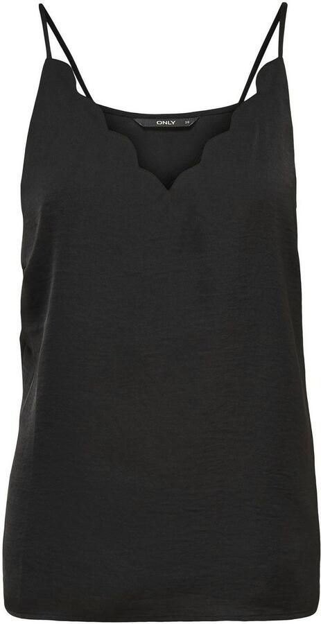 Only Top met spaghettibandjes ONLDEBBIE – Singlet met gebogen halslijn effen vrouwelijk getailleerd polyester spaghettibandjes - Foto 6