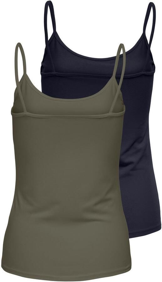 Only Top met spaghettibandjes ONLLOVE – Spaghettitops in duopack met elastisch draagcomfort (set 2-delig)