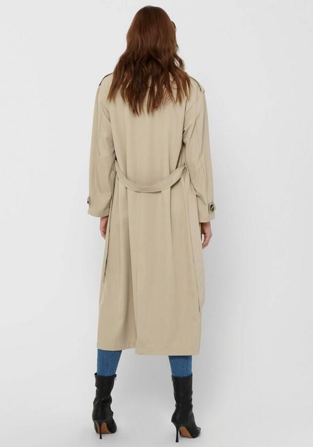 Only Trenchcoat ONLLINE X-LONG TRENCHCOAT OTW NOOS met bindriem in de taille 2 zijzakken - Foto 7