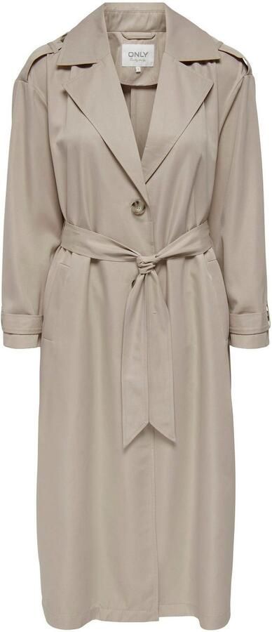 Only Trenchcoat ONLLINE X-LONG TRENCHCOAT OTW NOOS met bindriem in de taille 2 zijzakken - Foto 6