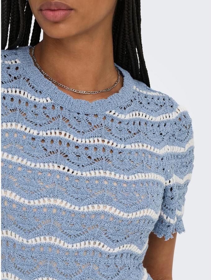 Only Trui met korte mouwen ONLANNASOFIA LIFE SS STRIPE O-NECK KNT - Foto 2