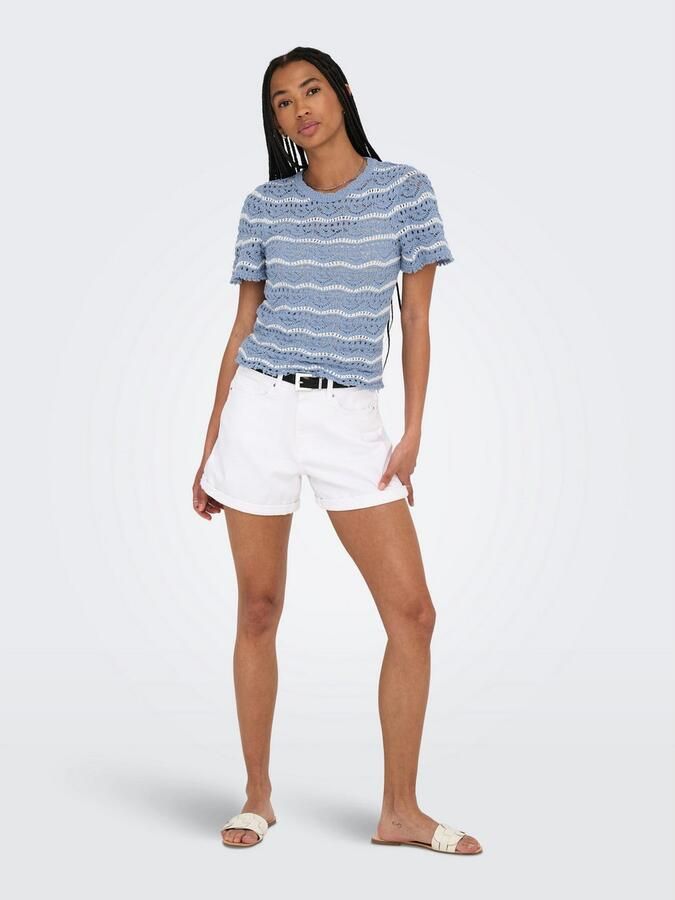 Only Trui met korte mouwen ONLANNASOFIA LIFE SS STRIPE O-NECK KNT - Foto 5