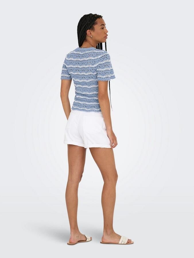 Only Trui met korte mouwen ONLANNASOFIA LIFE SS STRIPE O-NECK KNT - Foto 4