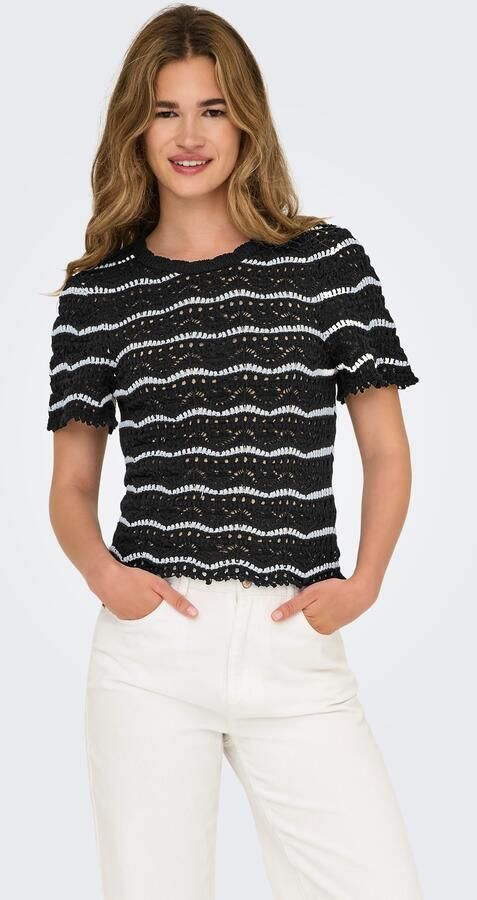 Only Trui met korte mouwen ONLANNASOFIA LIFE SS STRIPE O-NECK KNT - Foto 6