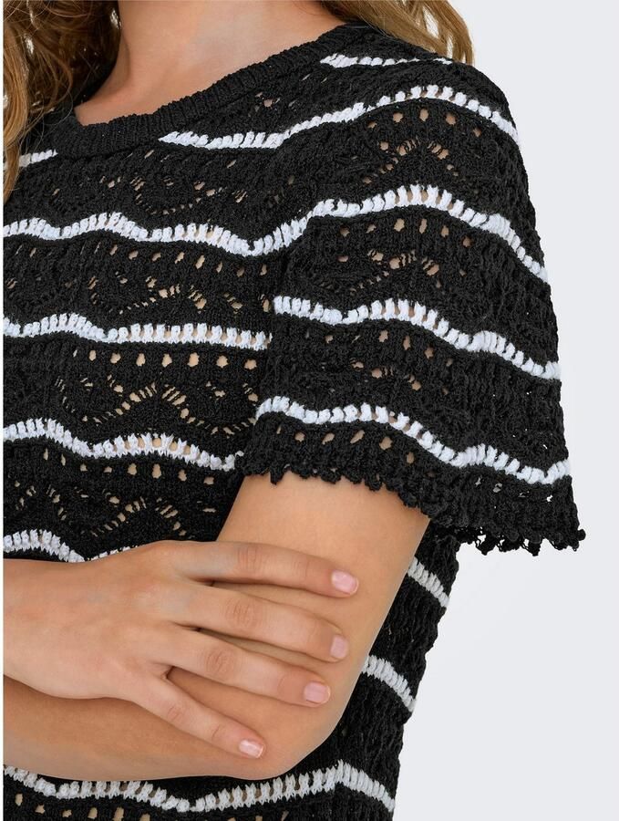 Only Trui met korte mouwen ONLANNASOFIA LIFE SS STRIPE O-NECK KNT - Foto 3