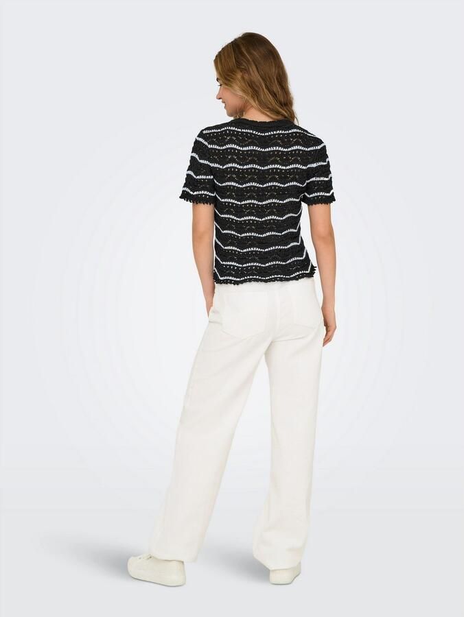 Only Trui met korte mouwen ONLANNASOFIA LIFE SS STRIPE O-NECK KNT - Foto 5