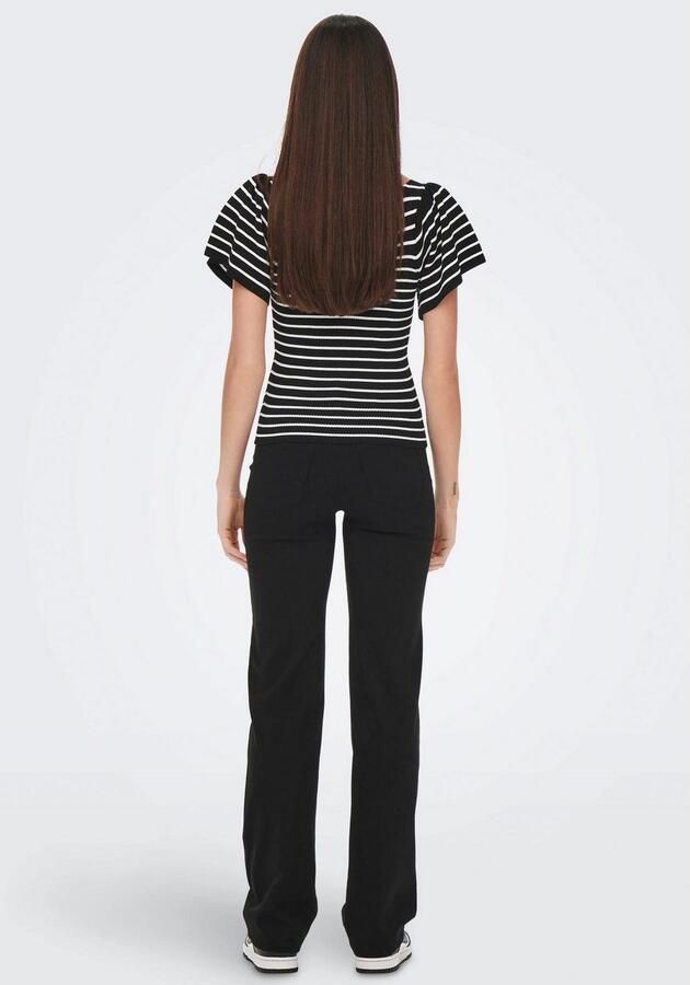 Only Trui met korte mouwen ONLLEELO STRIPE SS BACK V-NECK KNT NOOS - Foto 6
