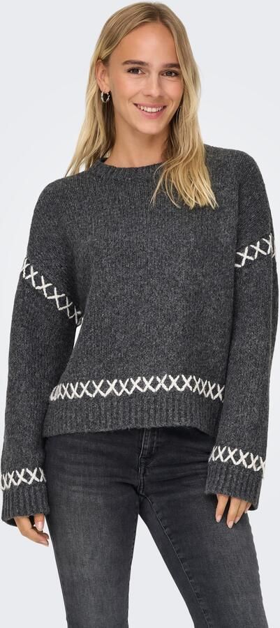 Only Comfort fit gebreide pullover met contrastdetails model 'AMANDA LIFE' - Foto 5