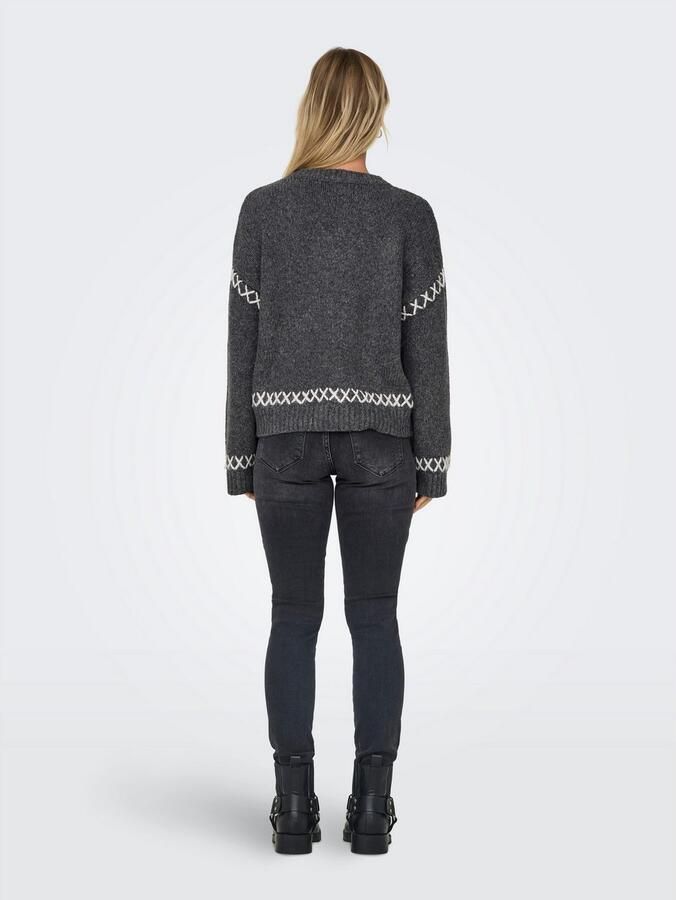 Only Comfort fit gebreide pullover met contrastdetails model 'AMANDA LIFE' - Foto 4