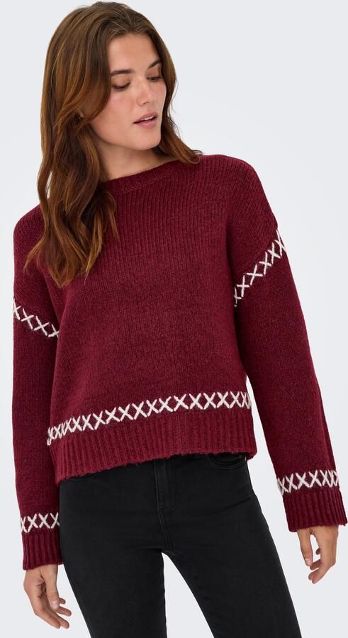 Only Comfort fit gebreide pullover met contrastdetails model 'AMANDA LIFE' - Foto 7