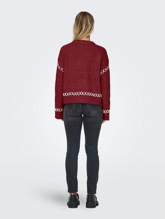 Only Comfort fit gebreide pullover met contrastdetails model 'AMANDA LIFE' - Foto 3