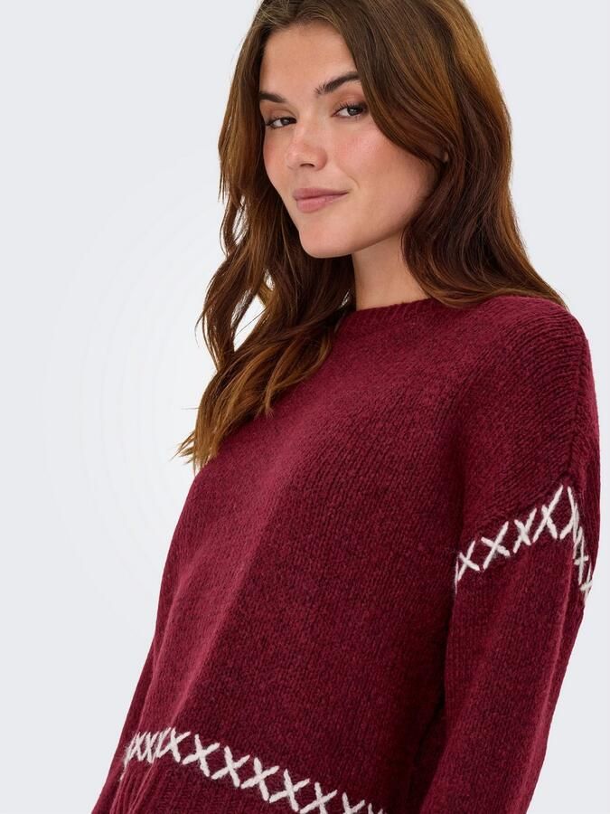 Only Comfort fit gebreide pullover met contrastdetails model 'AMANDA LIFE' - Foto 6
