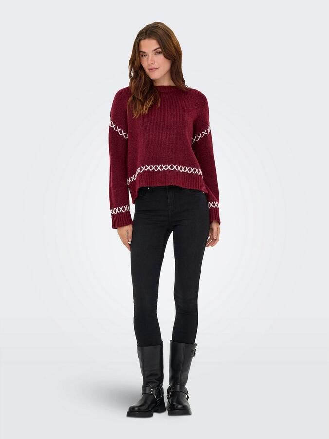 Only Comfort fit gebreide pullover met contrastdetails model 'AMANDA LIFE' - Foto 5