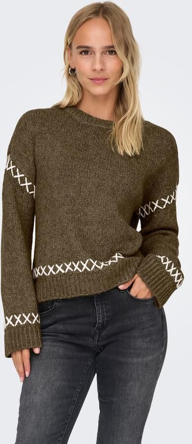 Only Trui met ronde hals ONLAMANDA LIFE LS O-NECK DETAIL CC KNT - Foto 3