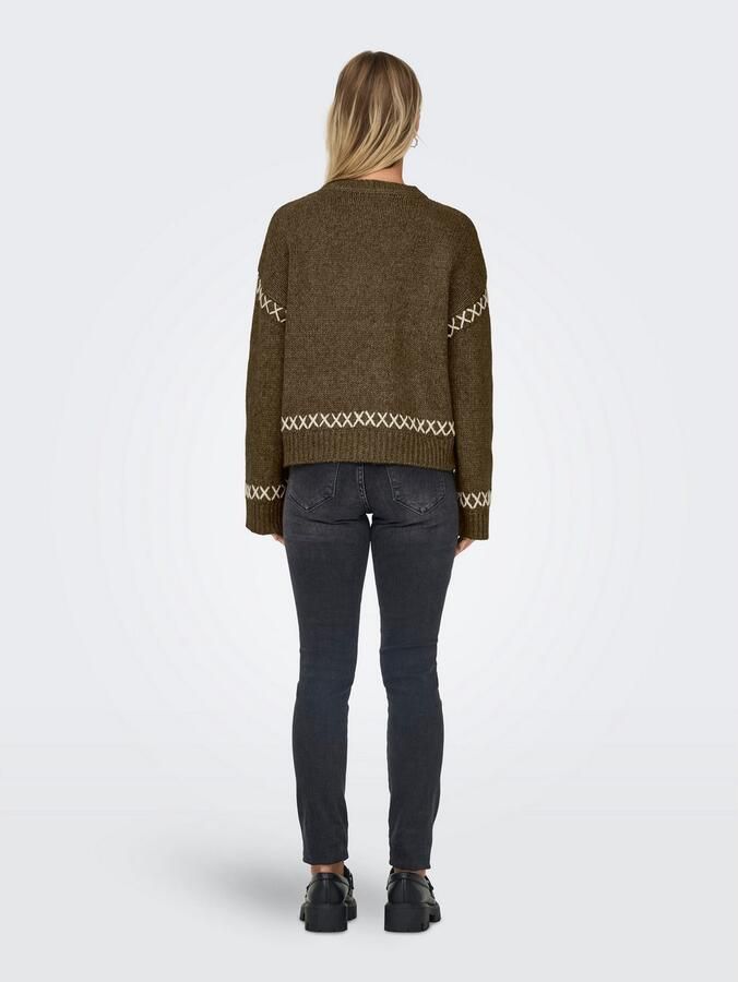 Only Trui met ronde hals ONLAMANDA LIFE LS O-NECK DETAIL CC KNT - Foto 2