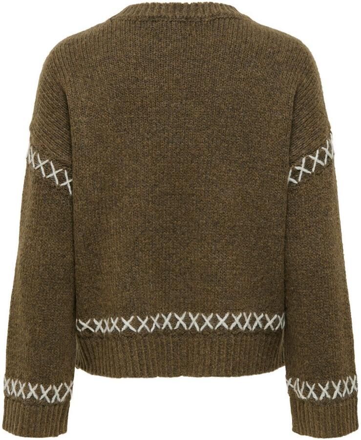 Only Trui met ronde hals ONLAMANDA LIFE LS O-NECK DETAIL CC KNT