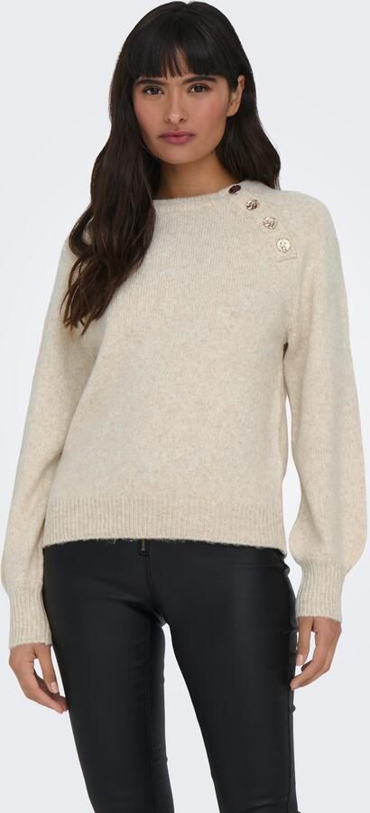 ONLY gemÃªleerde gebreide trui ONLEMMA van polyester ecru - Foto 6