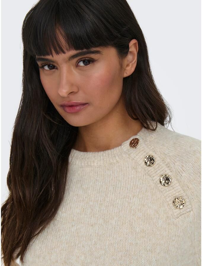 ONLY gemÃªleerde gebreide trui ONLEMMA van polyester ecru