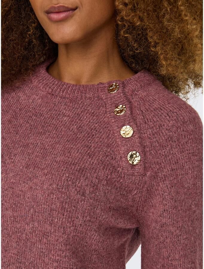 Only Trui met ronde hals ONLEMMA LS BUTTON ONECK EX KNT - Foto 2