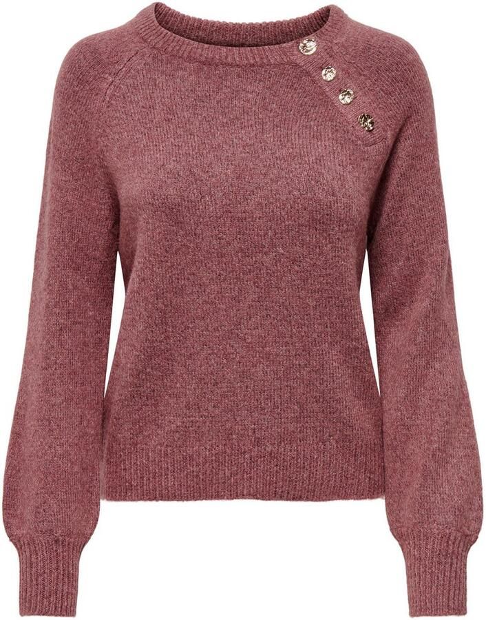 Only Trui met ronde hals ONLEMMA LS BUTTON ONECK EX KNT