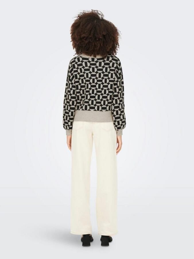 Only Gebreide pullover met all-over motief model 'GEO' - Foto 4