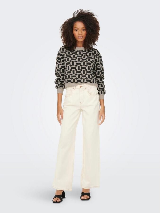 Only Gebreide pullover met all-over motief model 'GEO' - Foto 5