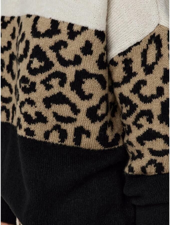 Only Regular fit gebreide pullover met dierenprint en colour blocking model 'JADE' - Foto 2