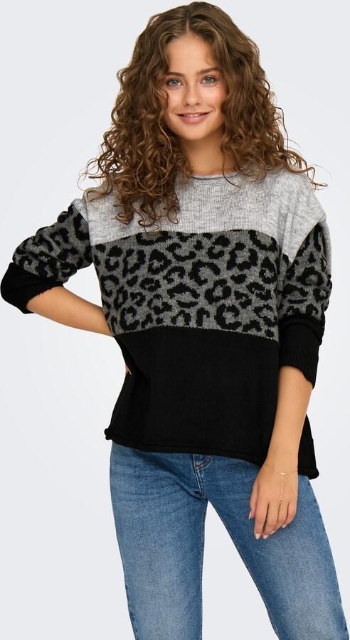 Only Regular fit gebreide pullover met opgerolde ronde hals model 'JADE' - Foto 11