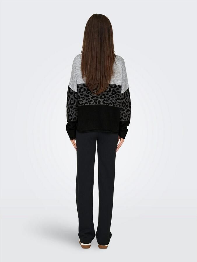 Only Regular fit gebreide pullover met opgerolde ronde hals model 'JADE' - Foto 5