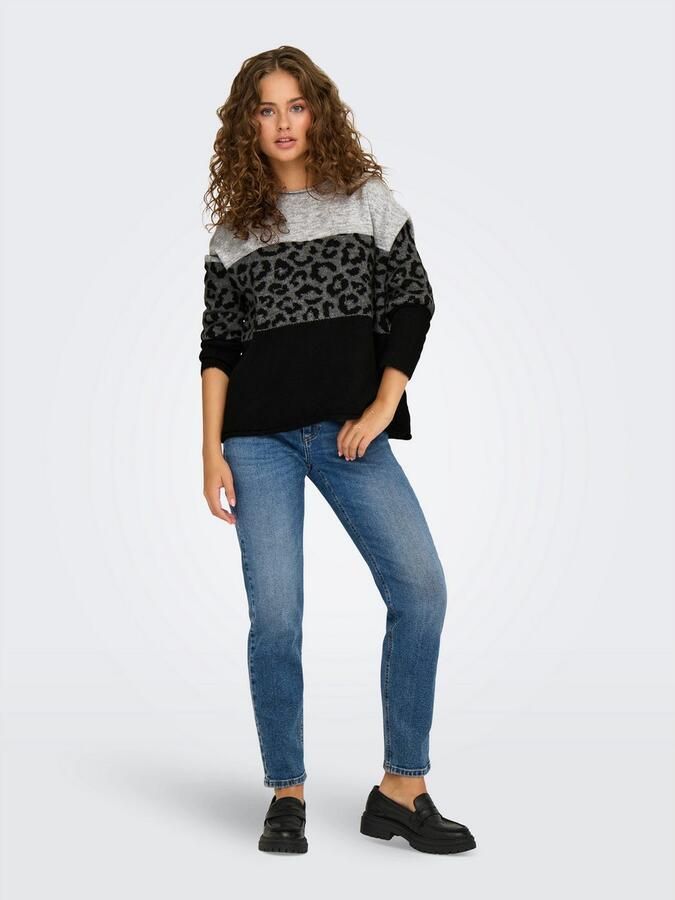Only Regular fit gebreide pullover met opgerolde ronde hals model 'JADE' - Foto 10
