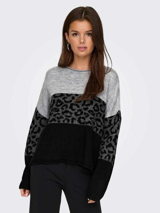 Only Regular fit gebreide pullover met opgerolde ronde hals model 'JADE' - Foto 6