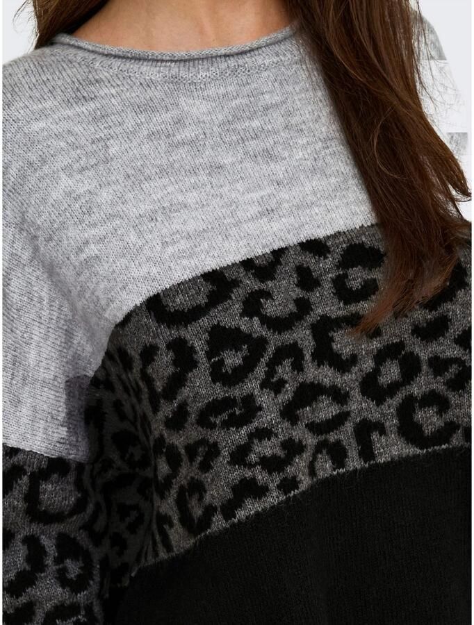 Only Regular fit gebreide pullover met opgerolde ronde hals model 'JADE' - Foto 3