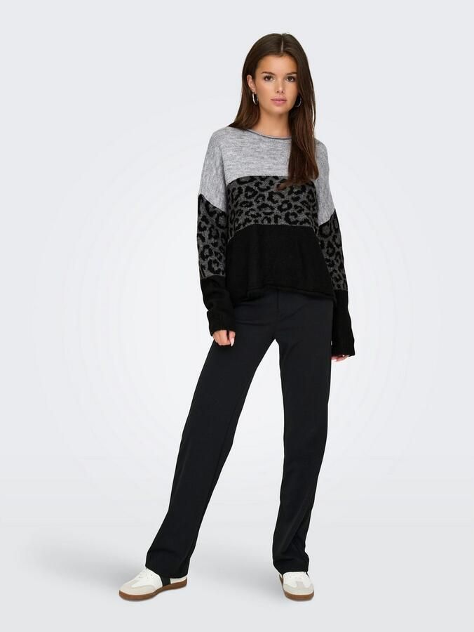 Only Regular fit gebreide pullover met opgerolde ronde hals model 'JADE' - Foto 8