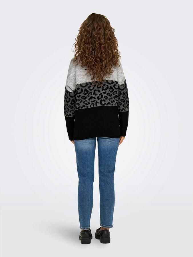 Only Regular fit gebreide pullover met opgerolde ronde hals model 'JADE' - Foto 9