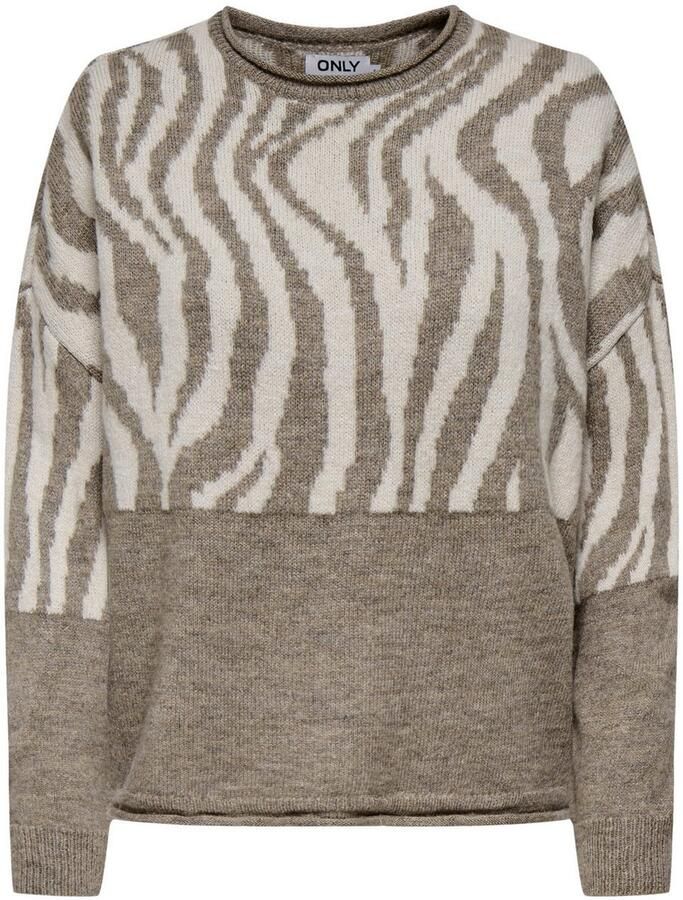 Only Trui met ronde hals ONLJADE ANIMAL LS O-NECK NOOS KNT
