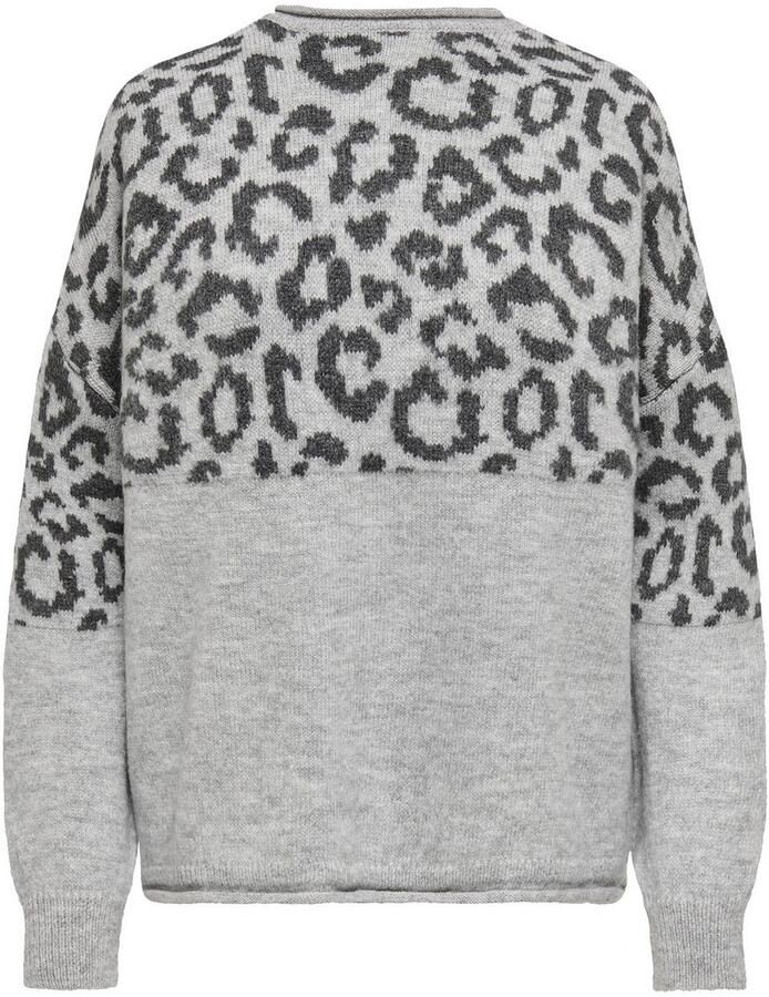 Only Trui met ronde hals ONLJADE ANIMAL LS O-NECK NOOS KNT